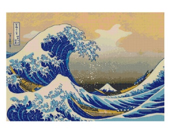 The Great Wave off Kanagawa Cross Stitch Pattern PDF