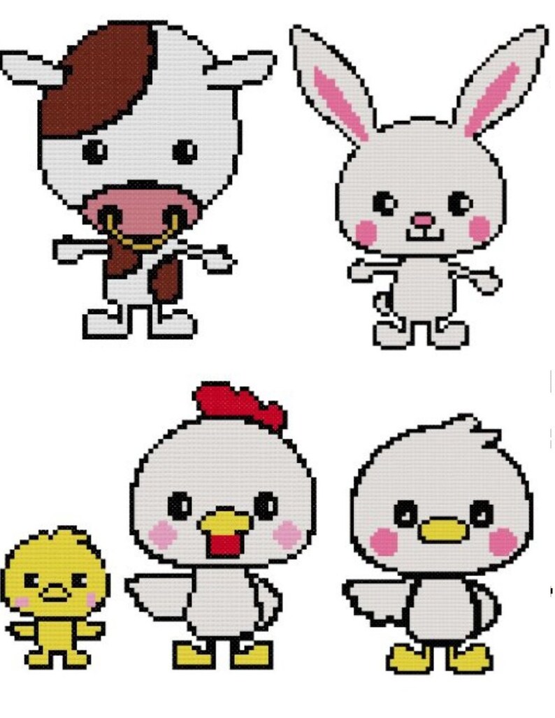 Kawaii Critters Collection Cross Stitch PDF Pattern