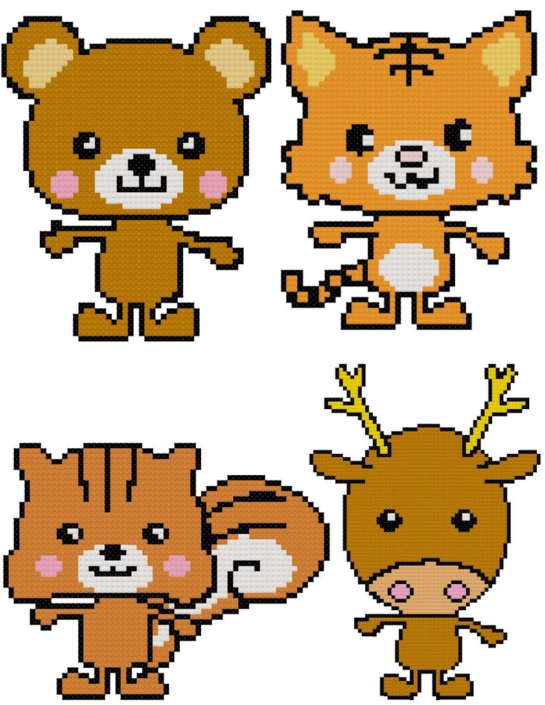 Kawaii Critters Collection Cross Stitch PDF Pattern