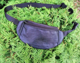 BumBag, Recycled Leather Black Bumbag, Leather Hipbag, recycled,Handmade , Nerka, Funnybag