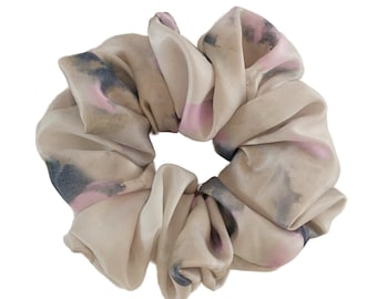 XXL Seiden Scrunchie Aquarellprint Pastellfarben