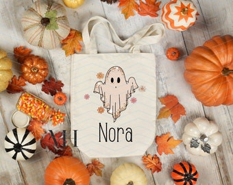 Bolsa de dulces de truco o trato, bolsa de dulces de Halloween, tote de Halloween, bolsa de Halloween personalizada, bolsa de truco o trato personalizada