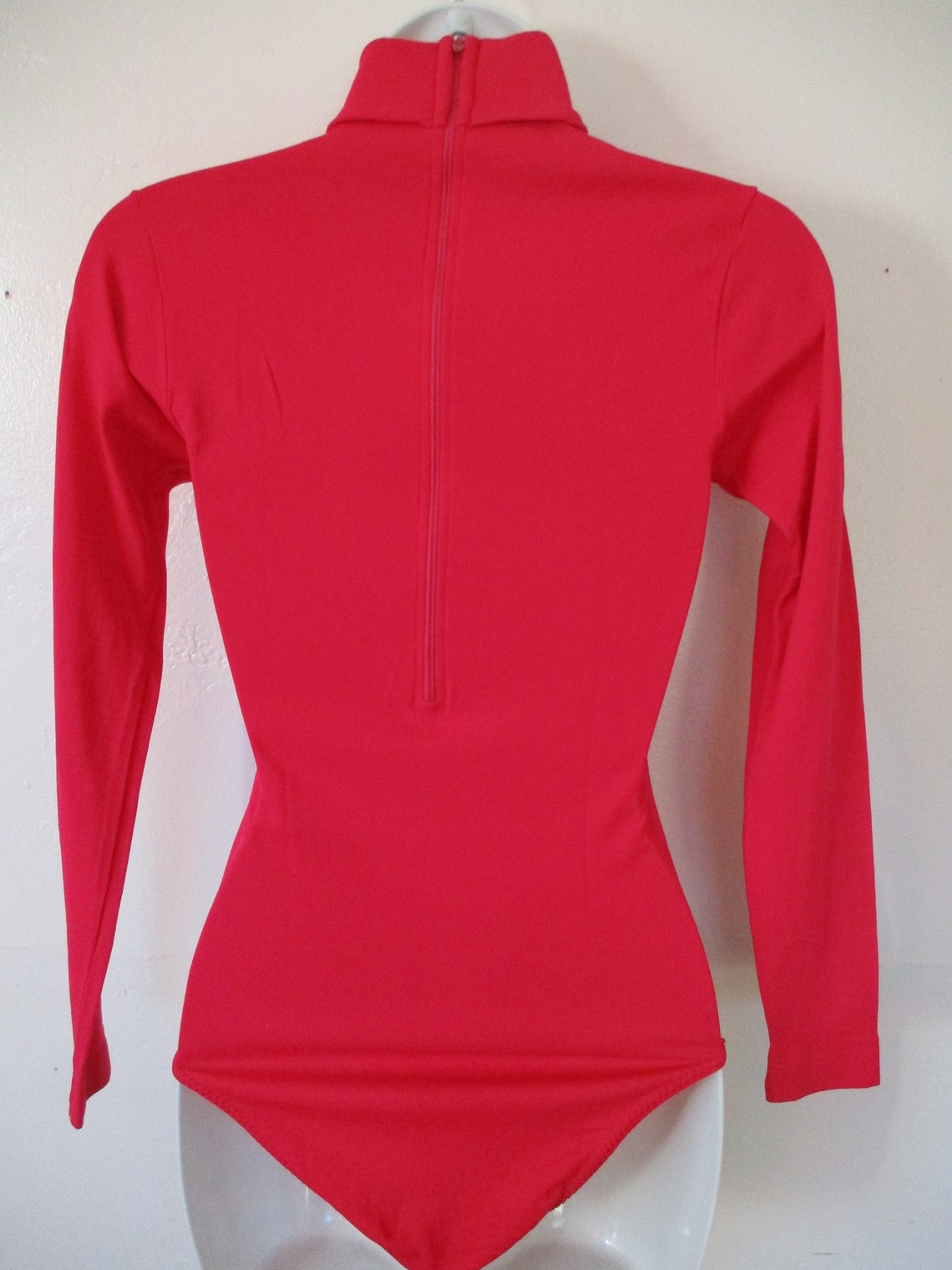 70's Hot Pink Turtleneck One Piece Leotard by Danskin | Etsy