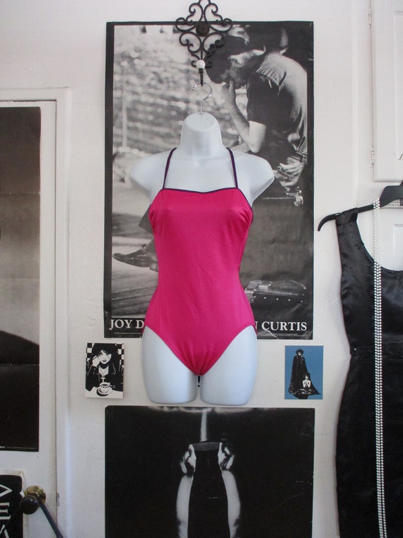 70's Deweese Fuchsia Swimsuit - Vintage One Piece… - image 1