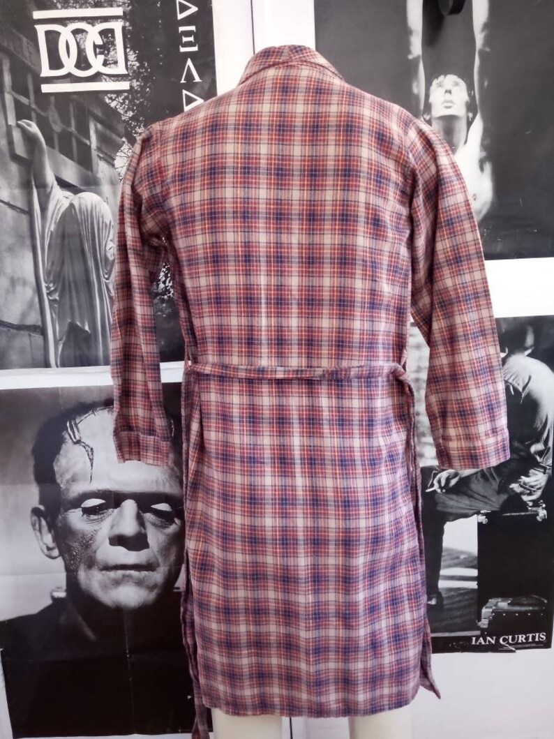 Men's 70's Plaid Flannel Robe W/ Original Belt by Etsy