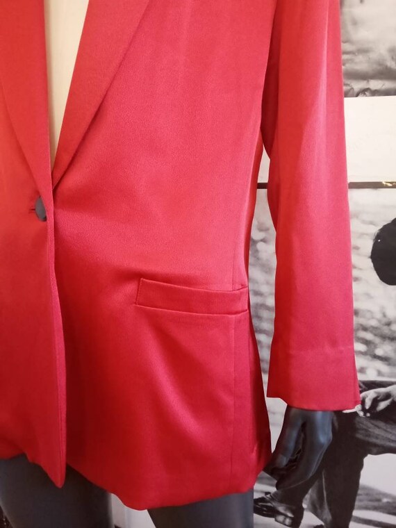 Vintage Red Satin Blazer by Liz Claiborne Collect… - image 6