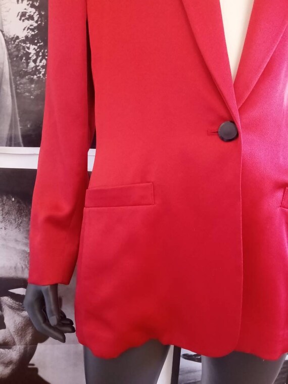 Vintage Red Satin Blazer by Liz Claiborne Collect… - image 4