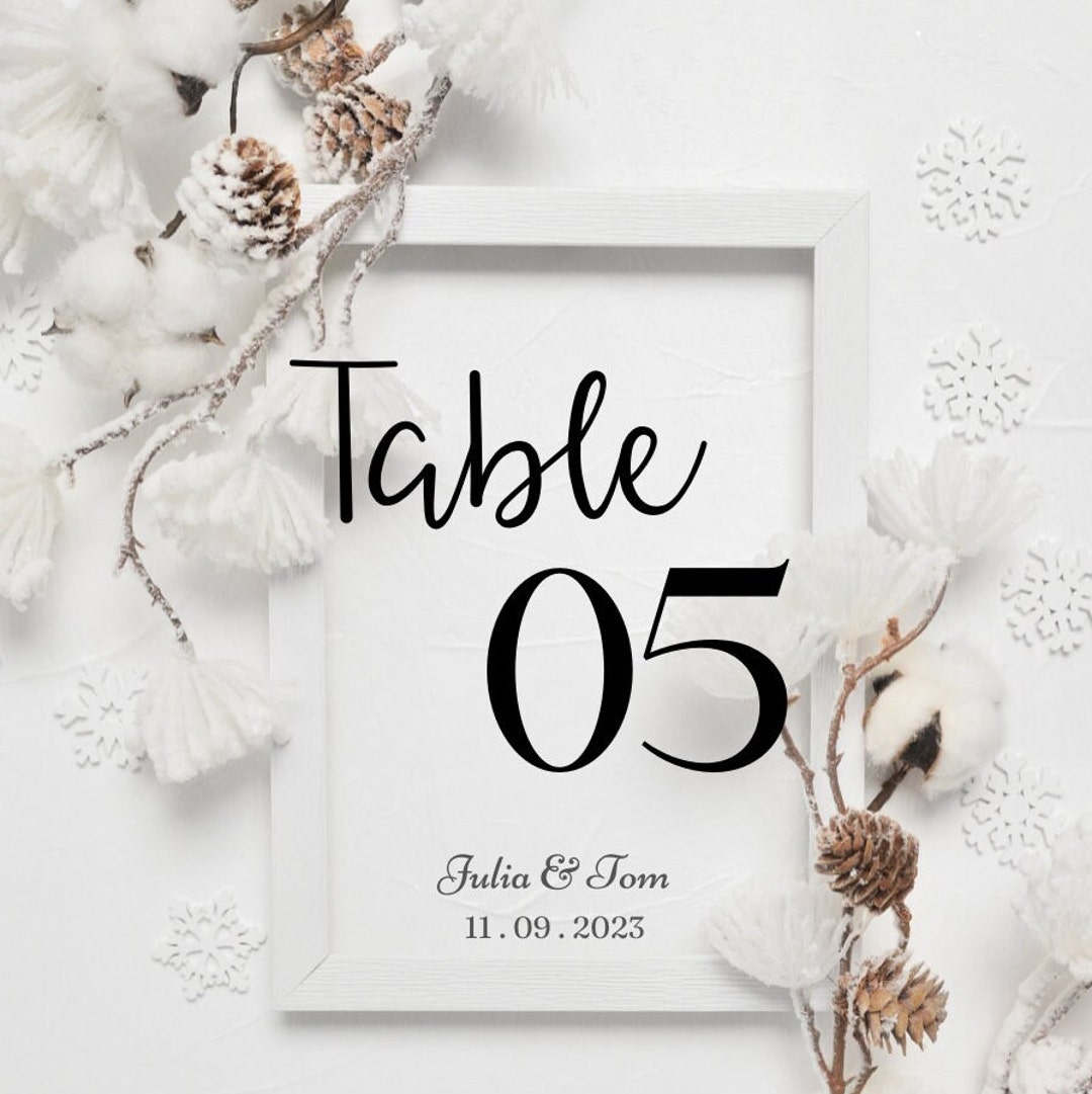 Wedding Table Number Template, Editable, Minimalist, Elegant ...