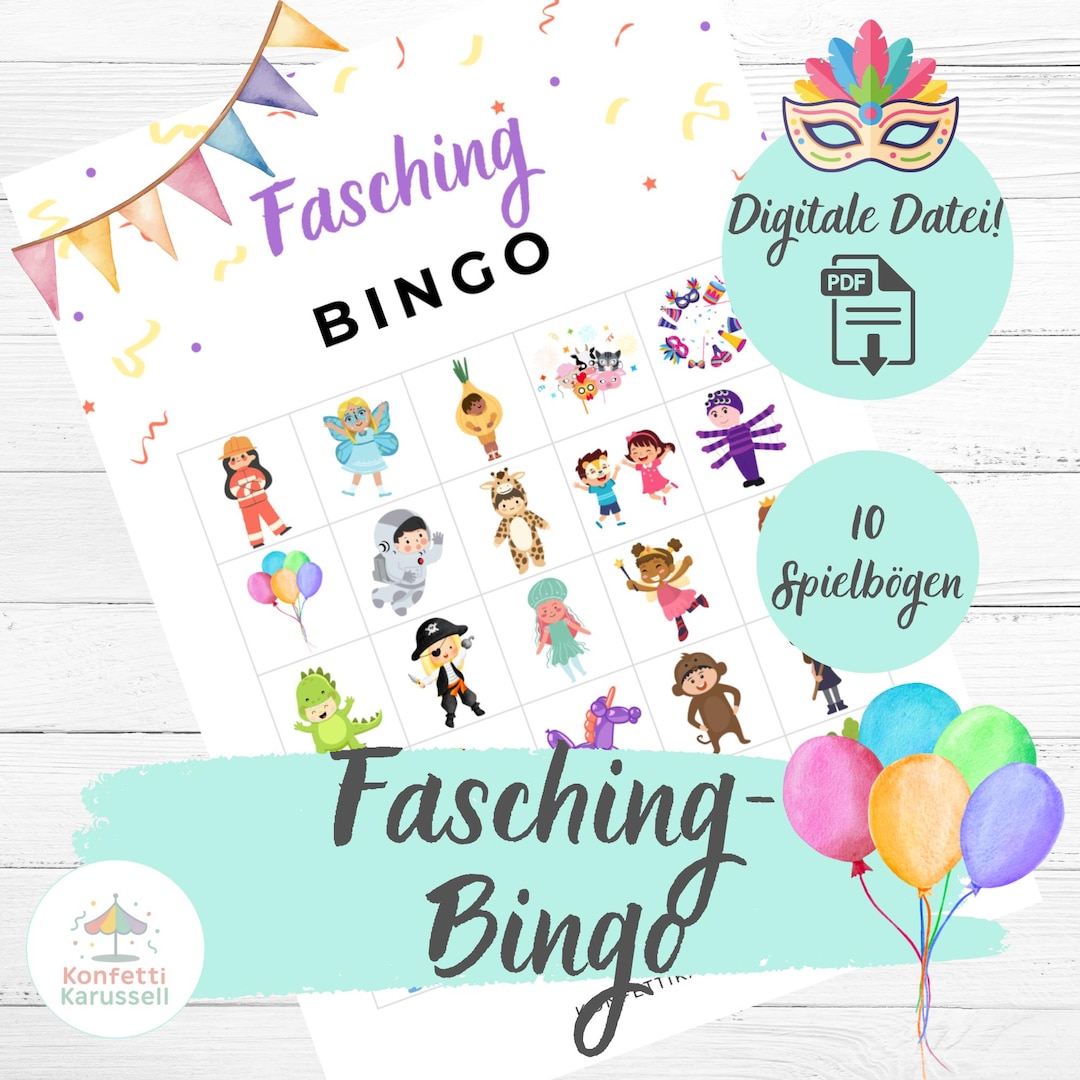 Printable Carnival Bingo | Carnival Game for Kids | Carnival Party Game ...