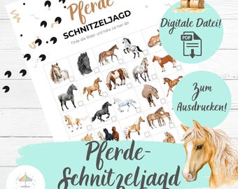 Printable Horse Scavenger Hunt | Horse Game for Kids | Horse-themed Kids' Birthday Party | Indoor/Outdoor Treasure Hunt | Home Activity
