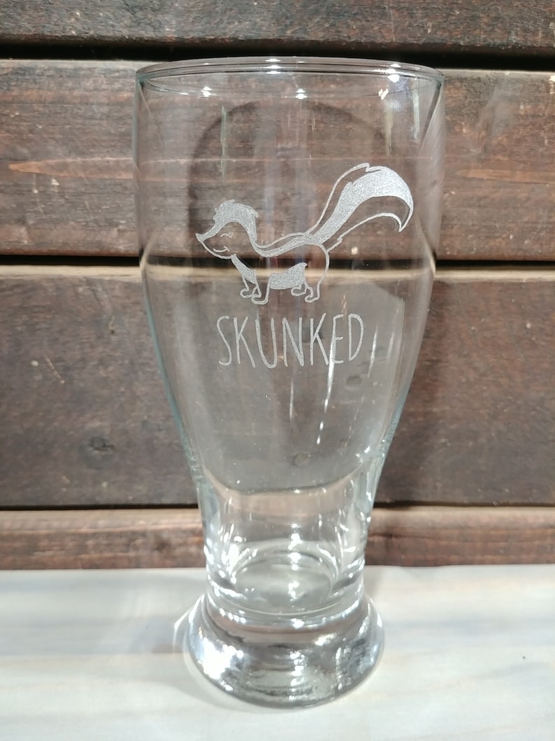 Novelty Beer Glass Skunked Slothed Infoxicated Smashed | Etsy