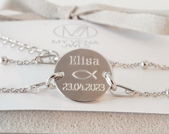 Communion Confirmation Baptism Maid of Honor Bracelet Personalized Customizable Engraving Friendship Bracelet Engraving Plate Gift from 6Y