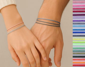 Simple nylon friendship bracelet for twins, babies, children, men, and adults; adjustable size; minimalist design; red with sliding knot