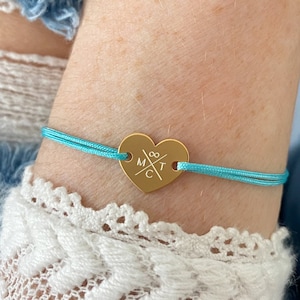 Pulsera grabada de nailon con forma de corazón, ajustable, con nombre, personalizada, para la familia, regalo de amistad, para novia, dama de honor, mejor amiga.