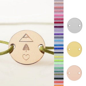 925 Silber Dein Motiv Canada Berge Wald Tanne Hicking Armband Gravurplättchen Freundschaftsband Gravurarmband Urlaubserinnerung Adventure