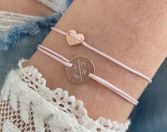 Engraved Heart Bracelet - Personalized Bracelet, Name Bracelet, Friendship Bracelet, Family Bracelet, Gift for Girlfriend, Family & Godmother