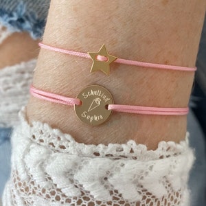 Pulsera de grabado pulsera de amistad matrícula escolar pulsera de grabado personalizada pulsera de grabado regalo escolar regalo para niña pulsera con nombre