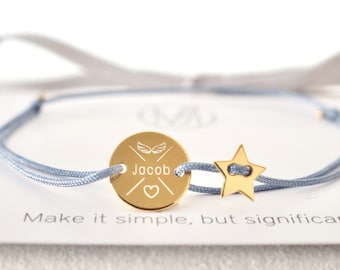 Bracelet engraving name name bracelet friendship bracelet star heart personalized baptism birth communion gift girl boy star child