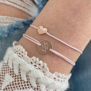 Gravurarmband Herz - personalisiertes Namensarmband, Armband mit Name, Familienarmband, Freundschaftsarmband, Geschenk Freundin Patentante