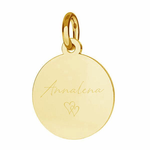 585 Gold Anhänger Gravur Gravurplättchen Geschenk Geburt Taufe Kindername personalisierbar individualisierbar Gravuranhänger für Kette Name