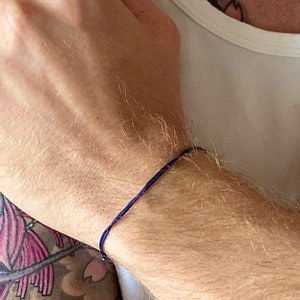 Semplice bracciale in nylon, braccialetto dell'amicizia, gemelli, per neonati, bambini, uomini, bracciale da uomo, misura regolabile, nodo scorrevole rosso minimalista immagine 5