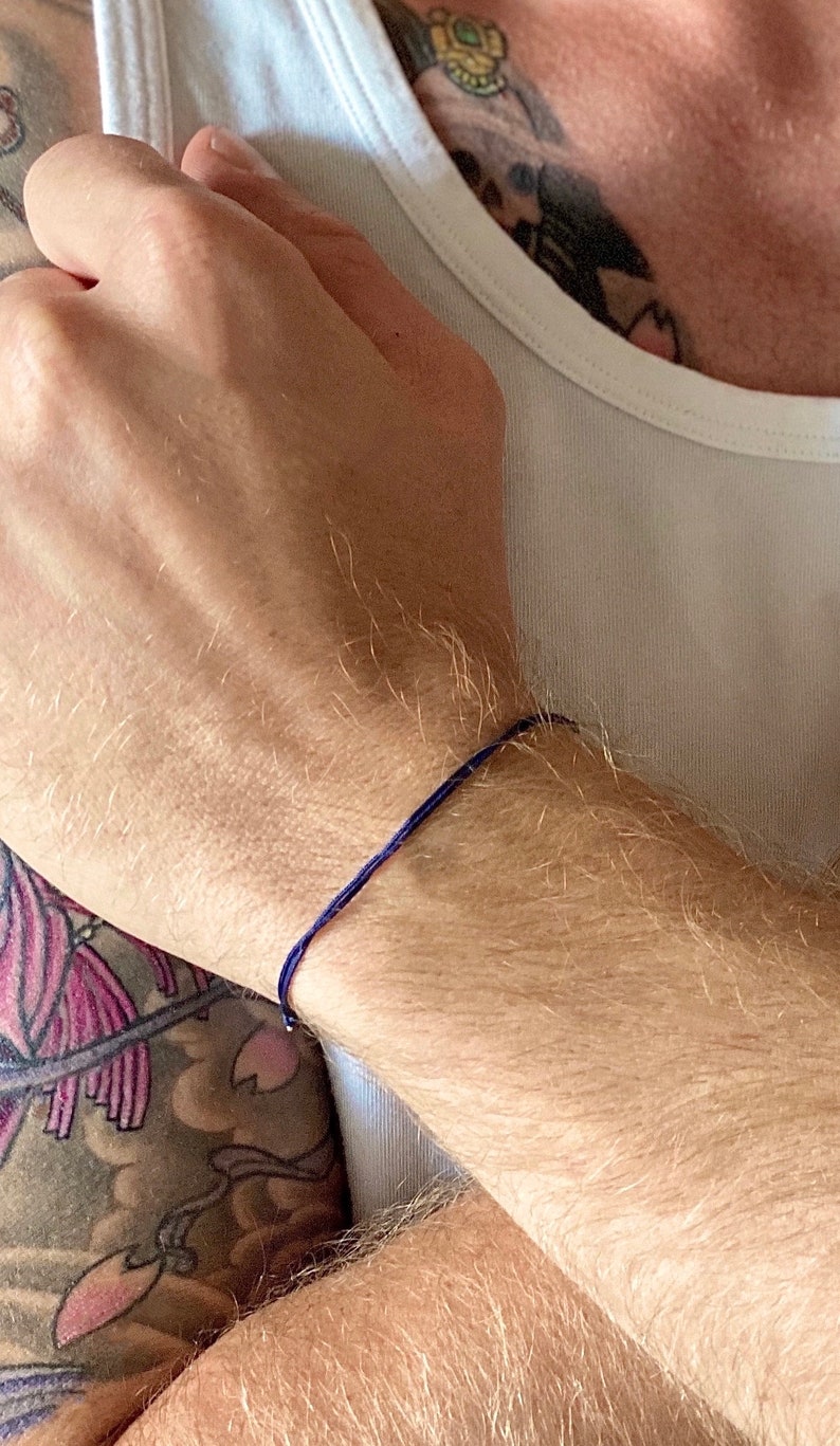 Semplice bracciale in nylon, braccialetto dell'amicizia, gemelli, per neonati, bambini, uomini, bracciale da uomo, misura regolabile, nodo scorrevole rosso minimalista immagine 5