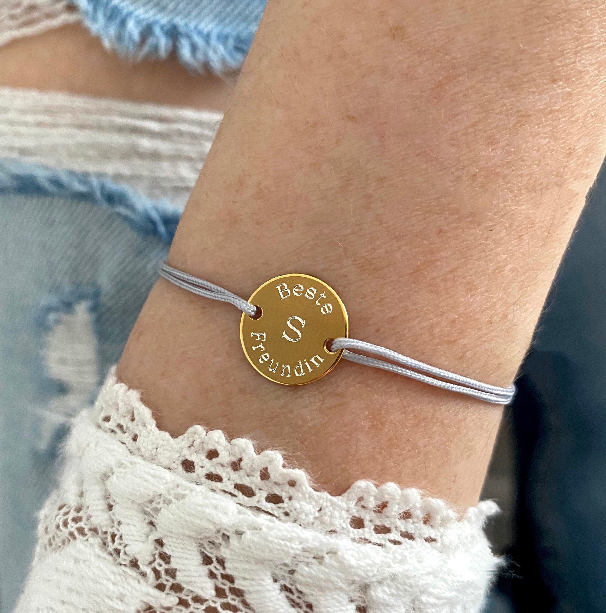 Armband Für Beste Freundin Mit Gravur Beste Freundin Armband 925 Silber Namen Gravur Plättchen | Etsy