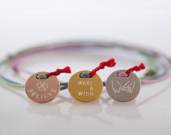 Bracelet engraving customizable friendship bracelet lucky bracelet lucky charm gift engraving plate customizable nylon