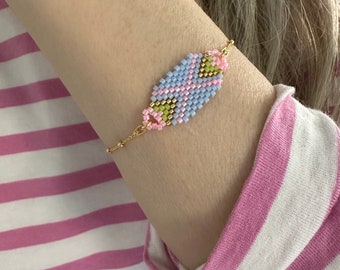 Bracciale monopezzo perline braccialetto da donna per bambina bambino colorato oro rosa lilla perline Miyuki annodato braccialetto a sfera regolabile delicato