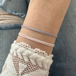 Semplice bracciale in nylon, braccialetto dell'amicizia, gemelli, per neonati, bambini, uomini, bracciale da uomo, misura regolabile, nodo scorrevole rosso minimalista immagine 7