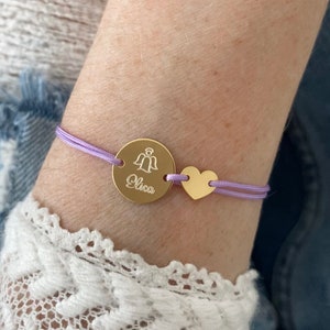 Pulsera grabada personalizada corazón regalo bautizo cumpleaños nombre pulsera pulsera grabado nombre amistad pulsera comunión niña niña