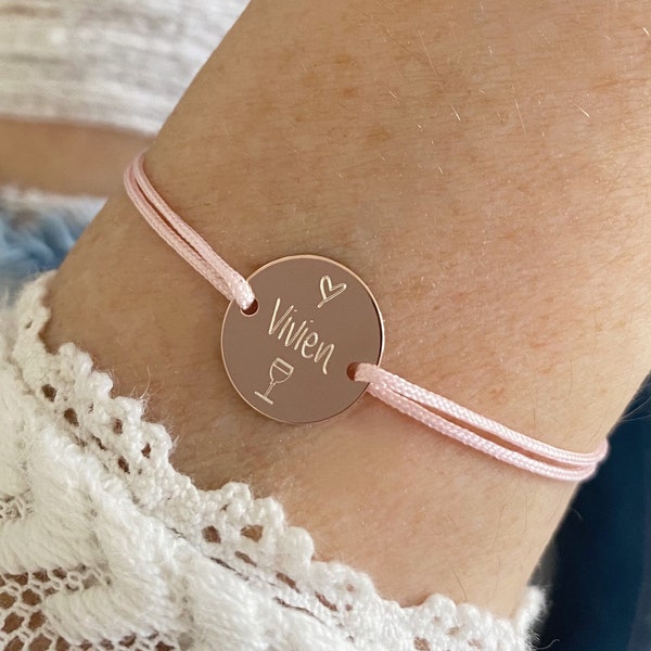 Armband Herz Gravurarmband personalisiert Namensarmband Freundschaftsarmband Name Geschenk Freundin Valentinstag Names Armband Herz Weinglas