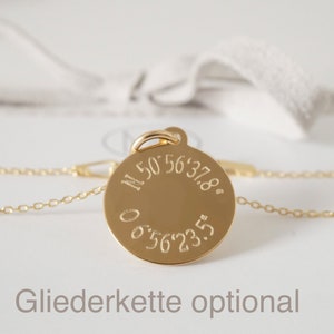 585 Gold Anhänger Gravur Gravurplättchen Geschenk Geburt Taufe Kindername personalisierbar individualisierbar Gravuranhänger für Kette Name Bild 6