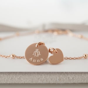 Pulsera grabada con nombre, pulsera grabada, pulsera personalizada, placa de grabado, nombre del niño, regalo de nombre, novia, bautismo, comunión, niña, nacimiento
