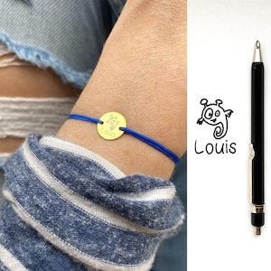 Dibujo escritura pulsera infantil grabado pulsera de la amistad nombre grabado pulsera placa de grabado pulsera personalizada nombre del niño