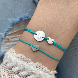 Pulsera de corazón grabado | Pulsera con nombre | Nombre de la pulsera | Pulsera personalizada | Pulsera familiar | Pulsera de la amistad | regalo de San Valentín