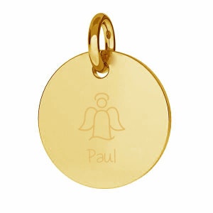 585 gold pendant engraving engraving plate gift birth baptism child's name customizable angel engraving pendant for chain