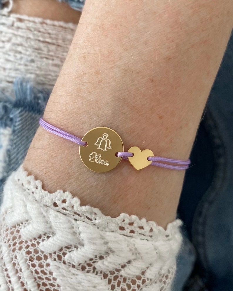 Engraving bracelet heart name bracelet personalized gift baptism birthday bracelet name engraving friendship bracelet communion girls children image 8