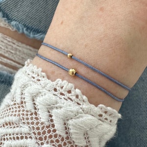 Bracelet nylon pearl 925 silver / gold filled rose minimalist bracelet friendship bracelet delicately adjustable pearl bracelet sliding knot image 3