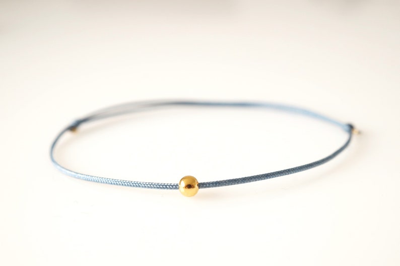 Armband Nylon Perle 925 Silber / Gold filled rosè minimalistische Armkette Freundschaftsarmband zart verstellbar Perlenarmband Schiebeknoten Bild 1