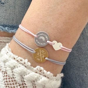 Engraved Heart Bracelet - Personalized Bracelet, Name Bracelet, Friendship Bracelet, Family Bracelet, Gift for Girlfriend, Family & Godmother