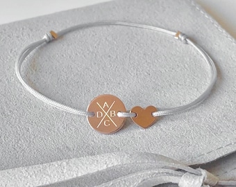 Bracciale con incisione, braccialetto con nome a forma di cuore, braccialetto con nome, braccialetto personalizzato per la famiglia, braccialetto per l'amicizia, regalo per la fidanzata, madrina