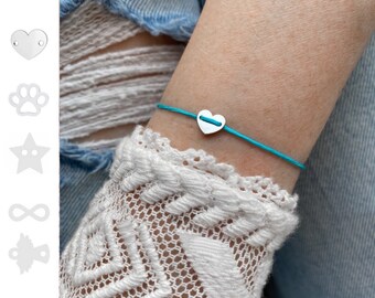 Nylon bracelet bracelet heart friendship bracelet infinity star cross angel paw nylon minimalist bracelet sliding knot adjustable delicate
