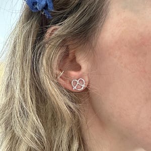 Pretzel earrings silver-plated traditional stud earrings dirndl pretzel