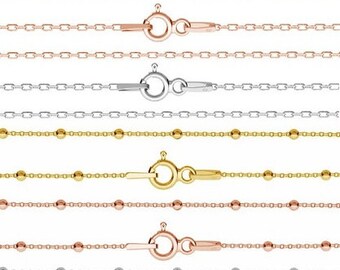 Riservato: Collana in argento sterling 925 con catena a maglie o a palline da 45 cm, a scelta placcata in oro rosa, delicata collana in filigrana placcata in oro rosa