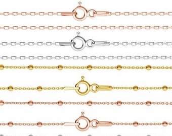 Chain 925 sterling silver link chain or ball chain 45 cm optional gold plated rose gold plated rose delicate filigree necklace family chain