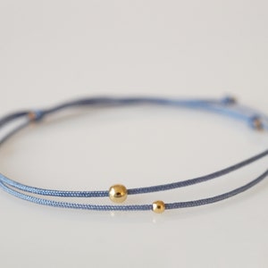 Bracelet nylon pearl 925 silver / gold filled rose minimalist bracelet friendship bracelet delicately adjustable pearl bracelet sliding knot image 4