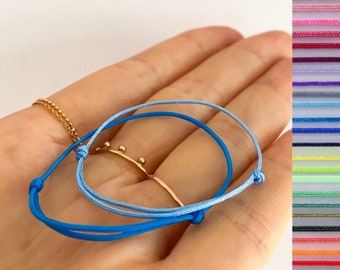 Semplice bracciale in nylon, braccialetto dell'amicizia, gemelli, per neonati, bambini, uomini, bracciale da uomo, misura regolabile, nodo scorrevole rosso minimalista