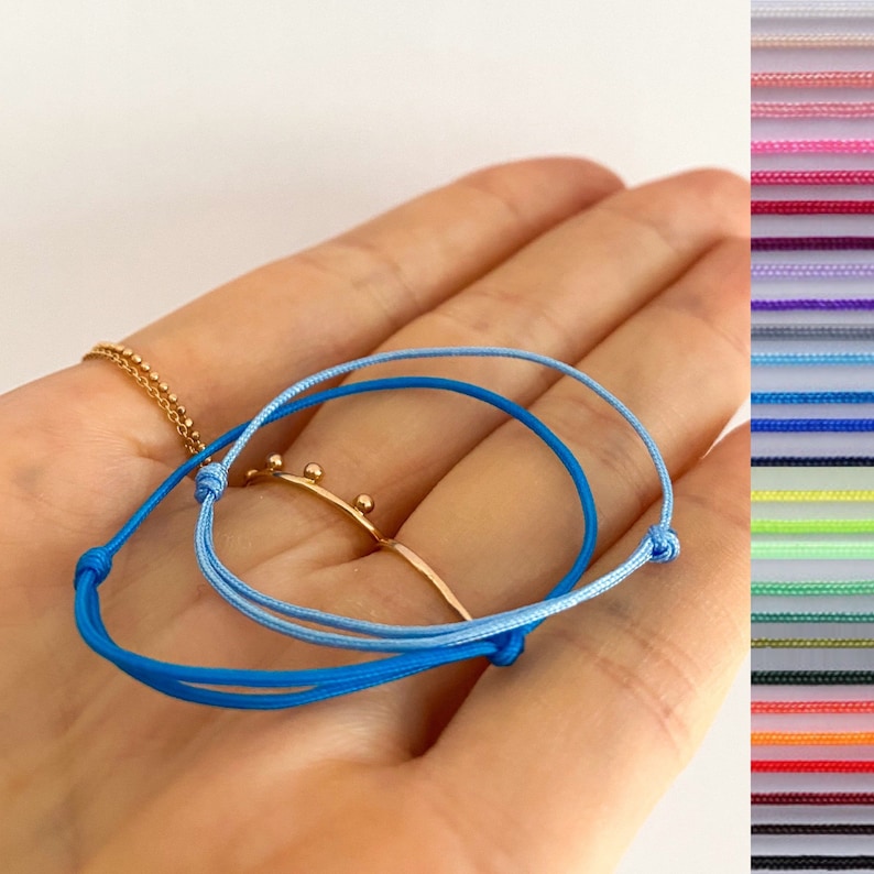 Semplice bracciale in nylon, braccialetto dell'amicizia, gemelli, per neonati, bambini, uomini, bracciale da uomo, misura regolabile, nodo scorrevole rosso minimalista immagine 1