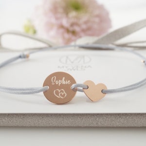 Engraved bracelet heart, bracelet favorite person, friendship bracelet, name bracelet engraving, gift mother girlfriend Valentine&#39;s Day Christmas